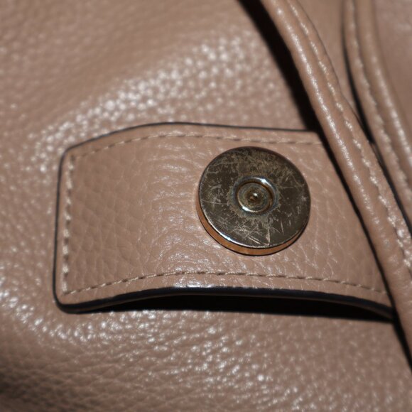 Coach Pebbled Leather Drawstring Backpack Taupe Beige - Picture 14 of 16